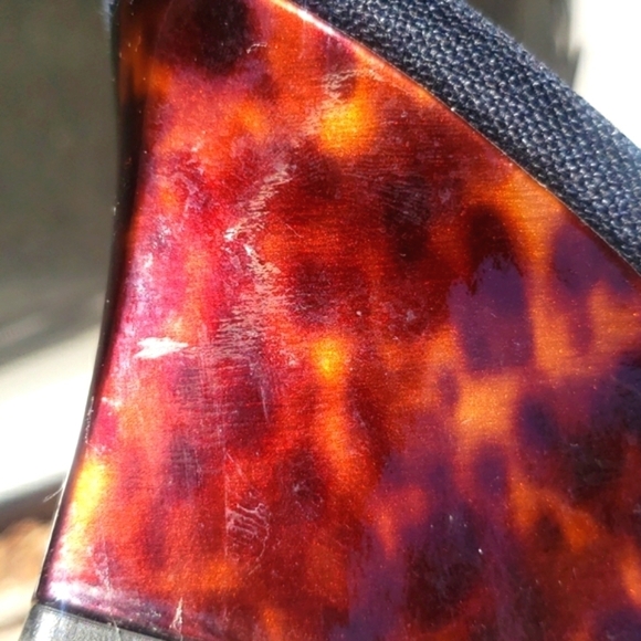 Stuart Weitzman Black Peep Toe Tortoise - Picture 8 of 10